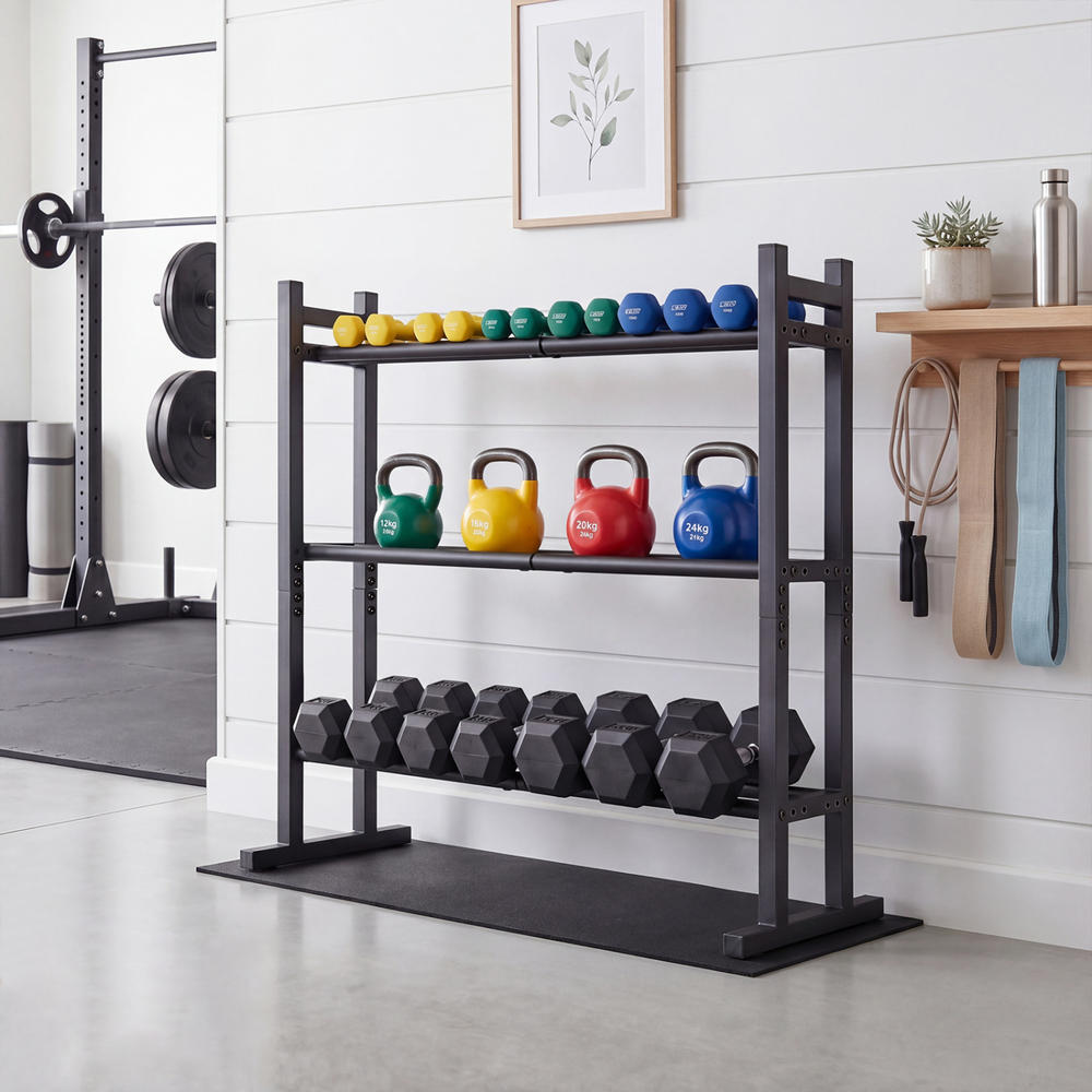 Rak Dumbbell 3 Tingkat Heavy D - Heavy Equipment Training ulasan dan harga