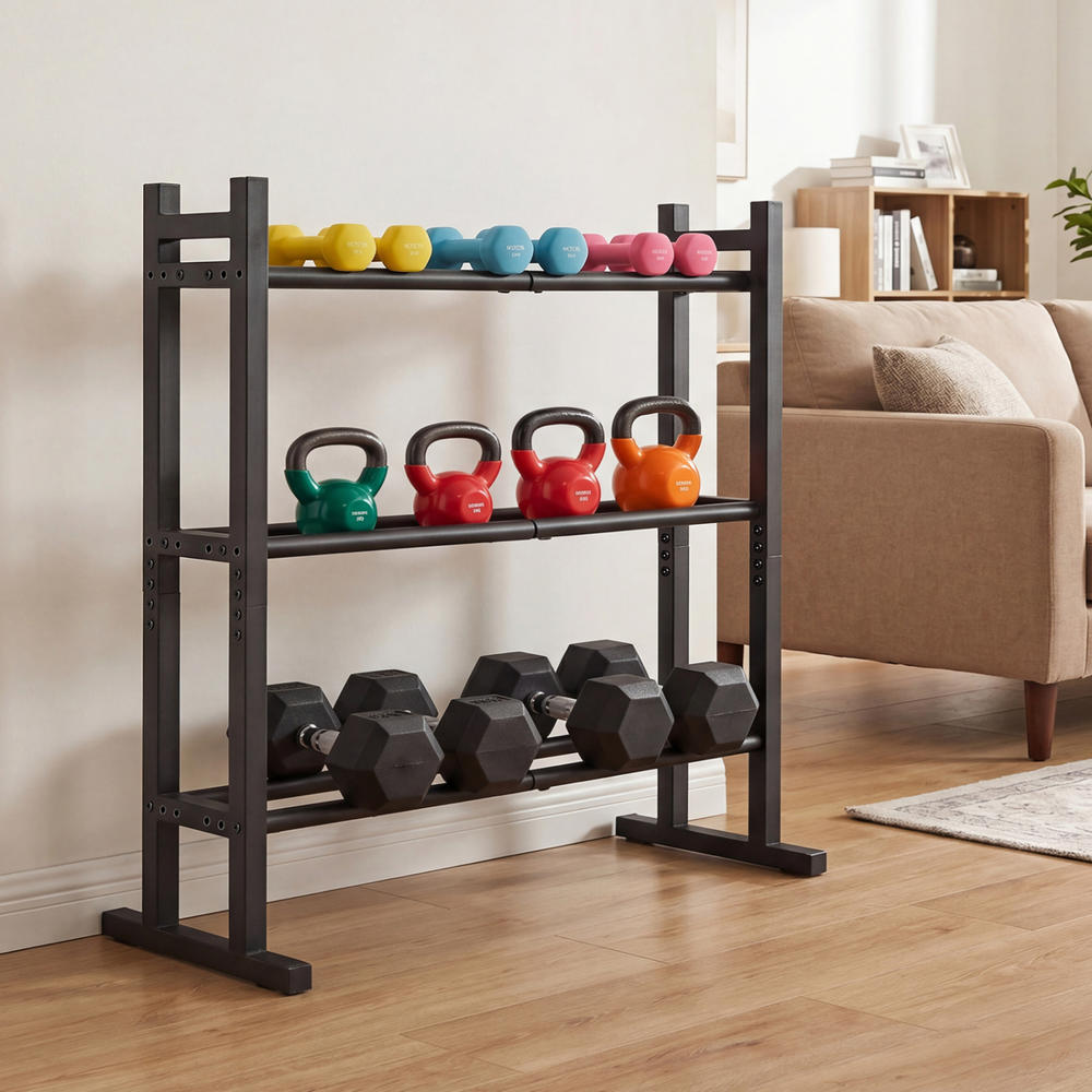 Rak Dumbbell 3 Tingkat Heavy D - Heavy Equipment Training ulasan dan harga